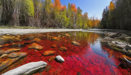 Red Creek,<lora:Red Creek:1>,no humans,scenery,nature,outdoors,realistic ,, masterpiece, best quality,