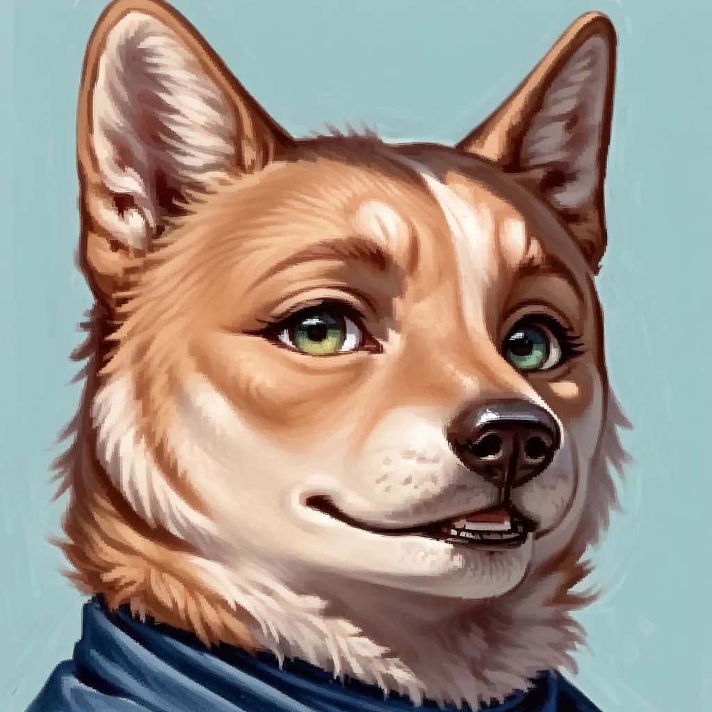 score_8, score_8_up, score_7_up, arcanum_portrait, portrait, traditional media, solo, simple background, dog, shiba inu,