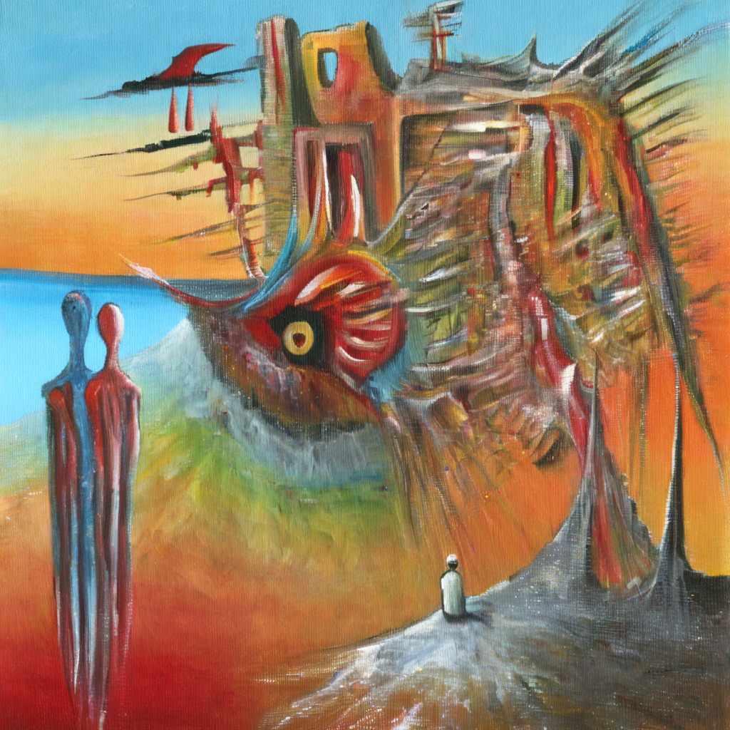 corcoc2s colorful people birds on the island surrealistic<lora:corcoc2s:1>