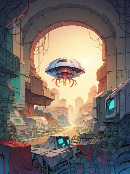 score_9, score_8_up, score_7_up, score_6_up, <lora:r0n1nXLP:1> r0n1n, science fiction,