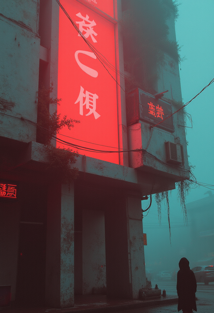 yfg-fwshn, glow, neon, clean, high key photo Abandoned stronghold riddled with creeping ivy, swirling motes glowing in late-afternoon radiance