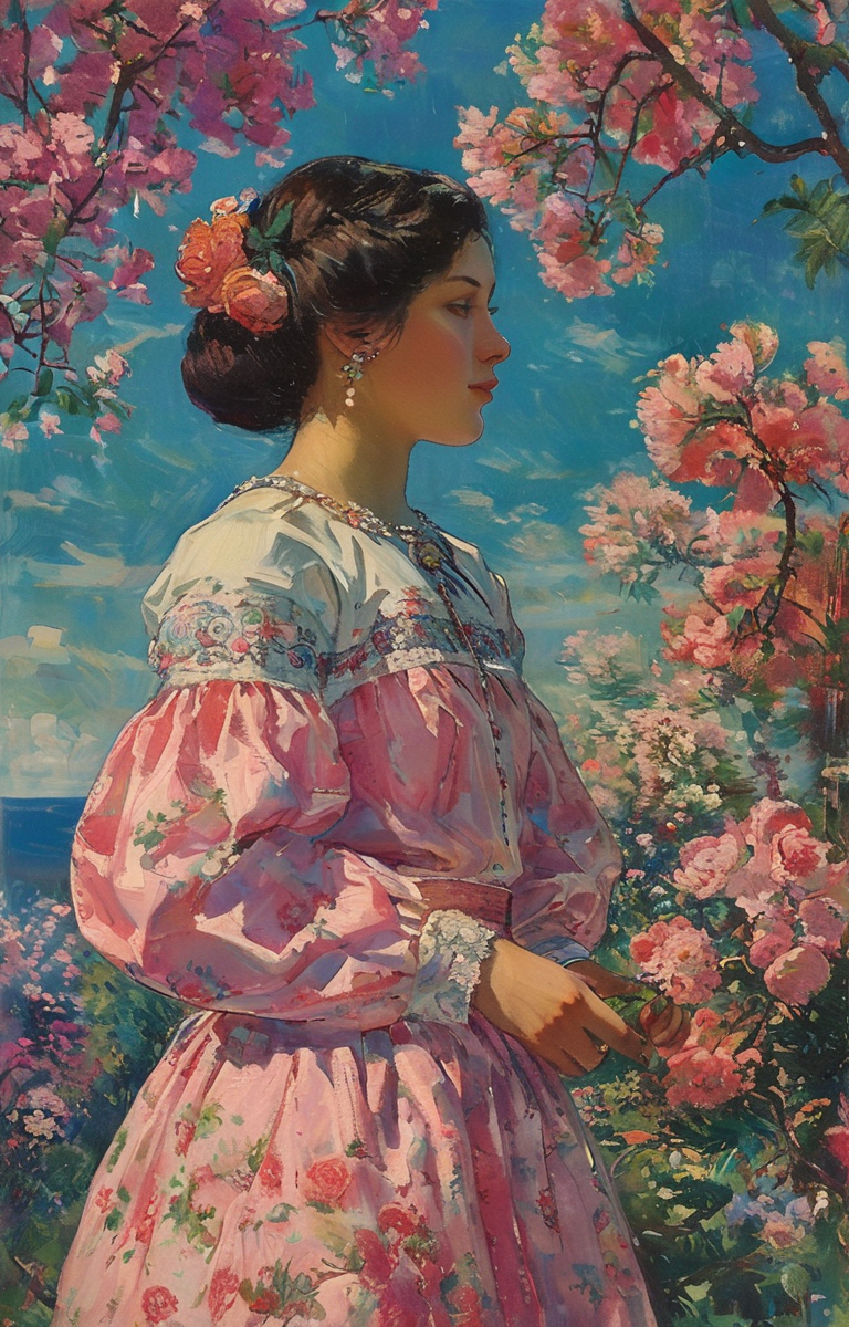 masterpiece,best quality,<lora:tbh263-sdxl:0.9>,illustration,style of Boris Kustodiev tech genius teenage girl