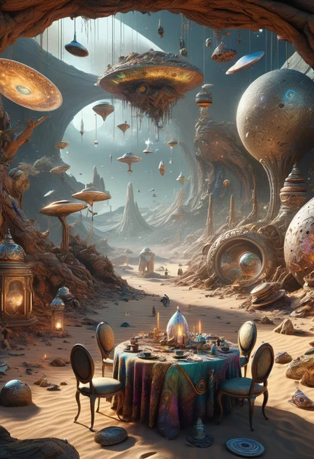 hyper detailed masterpiece, dynamic realistic digital art, awesome quality,soulful space debris,trendy mire,solid desert oasis environment lighting,cosmic dust, essential,rocky silence,winding,enigmatic,manic,emission,invigorating,lively,dappled light,DonMT34P4rtyXL <lora:DonMT34P4rtyXL-v1.1-000008:0.8>