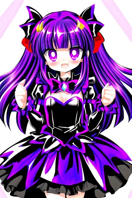 Bad_End_Precure, DarkPrecure, evil corrupted princess wearing dark pastel (ruffled:1) (gleaming latex:1) gown with (long latex vampire cloak:1.1) and latex gauntlets, soft lighting, ruffles,
(vmpr:1.1),
<lora:more_details:1>,