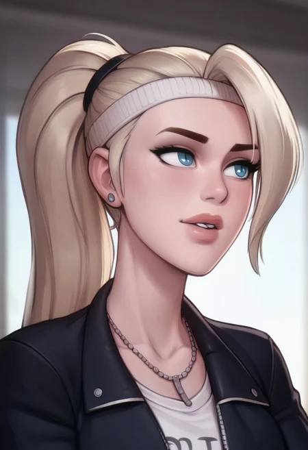 score_9, score_8_up, score_7_up, score_6_up, PRSNL_3_1, uncensored, pupils black dots, lips,
upper body,
MKSonya, 1girl, blonde hair, ponytail, blue eyes, long hair