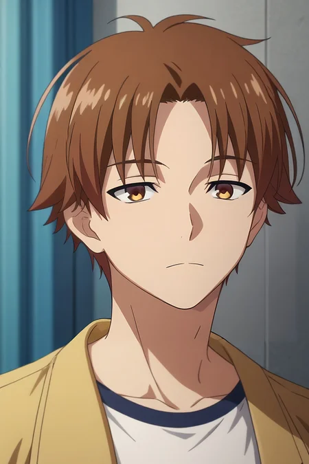 score_9, score_8_up, score_7_up, source_anime, rating_safe, , anime screencap, anime coloring, official style, , , 1boy, solo, male focus, <lora:kiyotaka_ayanokouji_pony:0.9>, kiyotaka_ayanokouji, brown hair, brown eyes, short hair, bangs, parted bangs, , , <lora:sdxl_lightning_8step_lora:1>