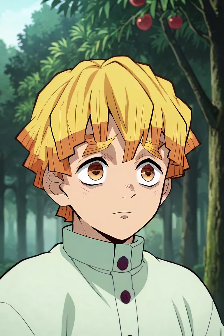 score_9, score_8_up, score_7_up, score_6_up, score_5_up, score_4_up, BREAK source_anime, anime screencap, anime coloring, , , upper body, , 1boy, solo, male focus, <lora:zenitsu_agatsuma_pony:0.84>, zenitsu_agatsuma, , , zombie hunter costume, The Enchanted Forest, , <lora:sdxl_lightning_8step_lora:1>