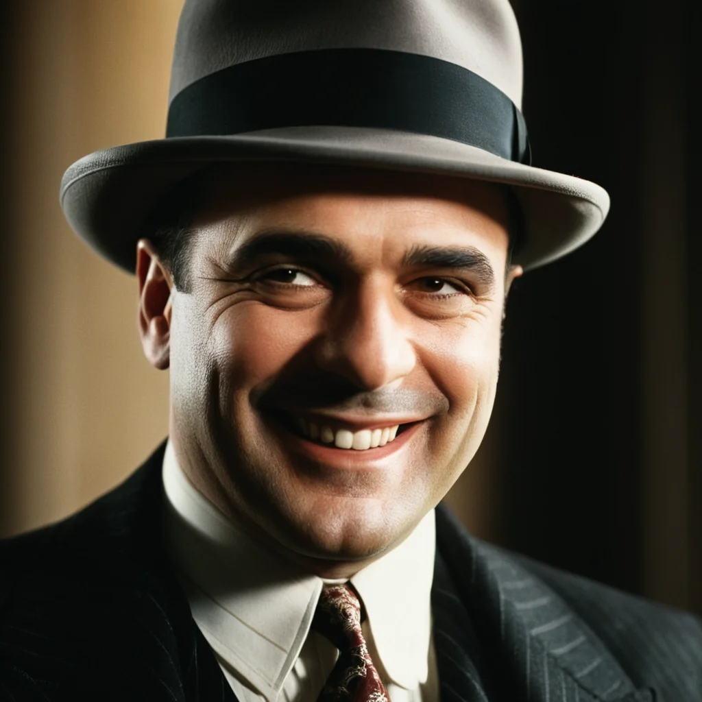 cinematic film still of  <lora:1930's style:1>
al capone smiling at camera creepy smile, shallow depth of field, vignette, highly detailed, high budget, bokeh, cinemascope, moody, epic, gorgeous, film grain, grainy