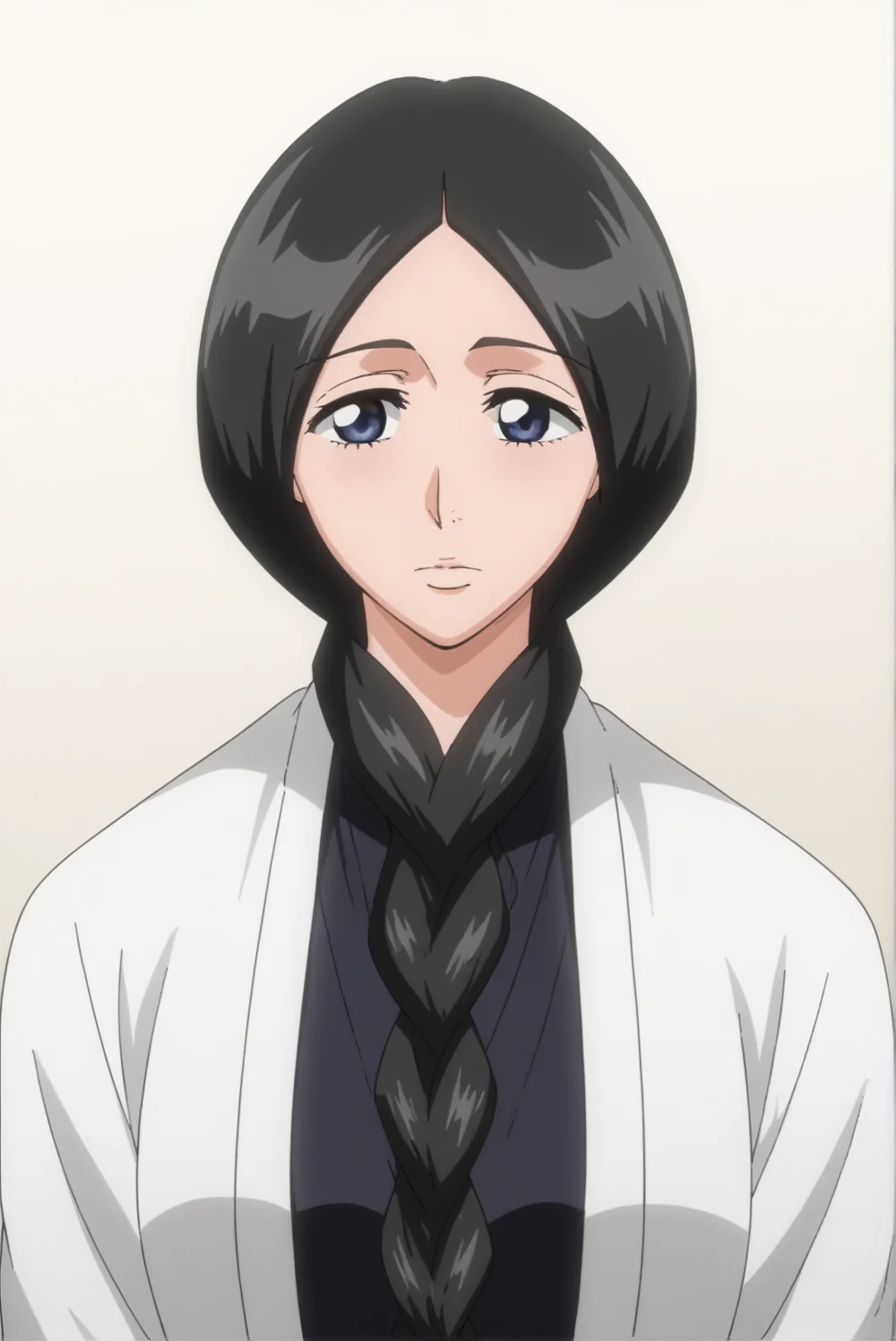 <lora:Retsu_Unohana:0.7>,  Retsu Unohana, white background, upper body