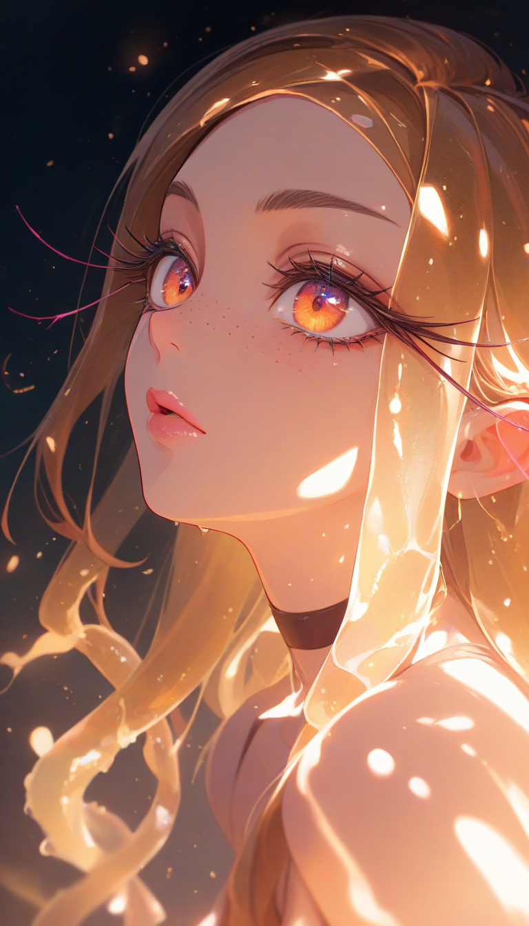 (realism:1.8), (Cel-shading:1.3),
realistic, ((masterpiece)),
detailed face, portrait, face focus, Expressiveh, g0thicPXL, glowing, neon, shy happy, ghost sexy girl, sexy ghost, wide hips, transparent, in creepy cemetery, horror,
starry sky, moon shining, mult13y3, multiple eyes, eyes, cute, beautiful, gorgeous, gentle, perfect body, solo, long hair, (long eyelashes:2),perfect hair, streaked hair,
glowing tentacle hair, (glowing tentacle hair:2),
black choker, bangs, freckles, striking large eyes, aligned eyes, pouty lips, frowning,
eyeliner, trendy portrait, teal, bare shoulders, tender Aesthetic nose, perfect lips, gorgeous lips, puffy lips, sensual lips, cinematic,
(masterpiece), (best quality), (incredibly detailed:1.4) (beautiful detailed face, beautiful detailed eyes), (ultra-detailed), very aesthetic, illustration, perfect composition, intricate details, absurdres, detailed skin, clean skin,  pure skin,
(masterpiece:1.8), (highest detailed:1.8), (angle:0.9), perfectly lighted, (contrast), (saturated), (((sharp focus))), (hyperdetailed:1.3), (intricate details:1.2), (Refined details:1.3), (best quality:1.5), highly detailed textures,
<lora:glowneon_xl_v1:0.6>
<lora:SomeChibi_Chibi_Style:1>