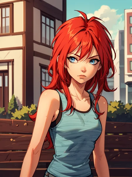 score_9, score_8_up, score_7_up,
<lora:WinxAndTrixPony:0.8>,winxtrix,cartoon style,
1 girl, solo, long red hair, blue eyes,casual clothes
