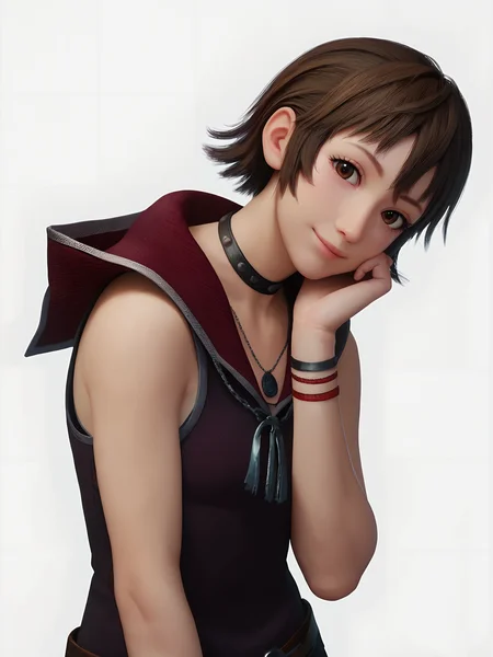 score_9, score_8_up, score_7_up, score_6_up, score_5_up, score_4_up,
1girl, iris amicitia <lora:iris_amicitia(ffxv)-PD-1.0:1>,
(simple background), (white background), upper body,
looking at viewer, head tilt, cute