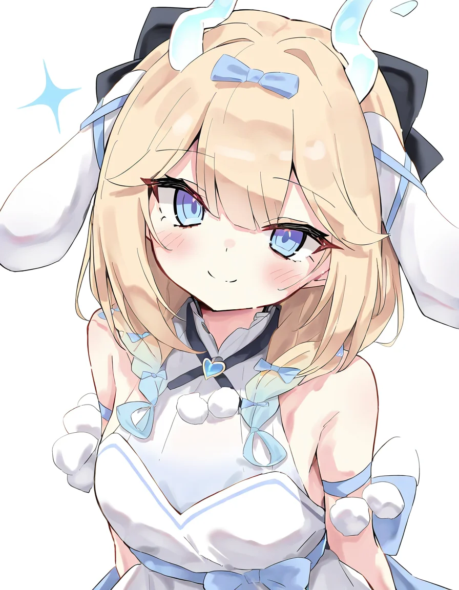 <lora:dagouyao-000016:1>,dagouyao,1girl,solo,looking at viewer,smile,blue eyes,simple background,white background,, masterpiece, best quality, very aesthetic, absurdres,newest, incredibly absurdres,, toshizou \(0714\)