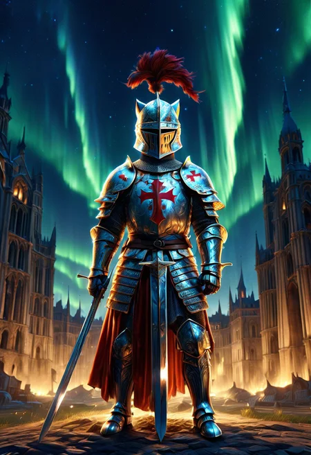 morph-aurora, cat, score_9, score_8_up, score_7_up, score_6_up, score_5_up, score_4_up, UHD, 8K, masterpiece, detailed, ultra_high_resolution, lots of detail, OverallDetailXL, detailxl, ADD-DETAIL-XL, regalres, Masterpiece, 32k, photorealistic:1.4, cat in armor, holding a halberd, ready for battle, battlefield background, KNIGHT CRUSADER, HELMET, POINTY CRUSADER HELMET, GREAT HELM, GREAT HELM WITH A CROSS, ,CRUSADER HELMET.