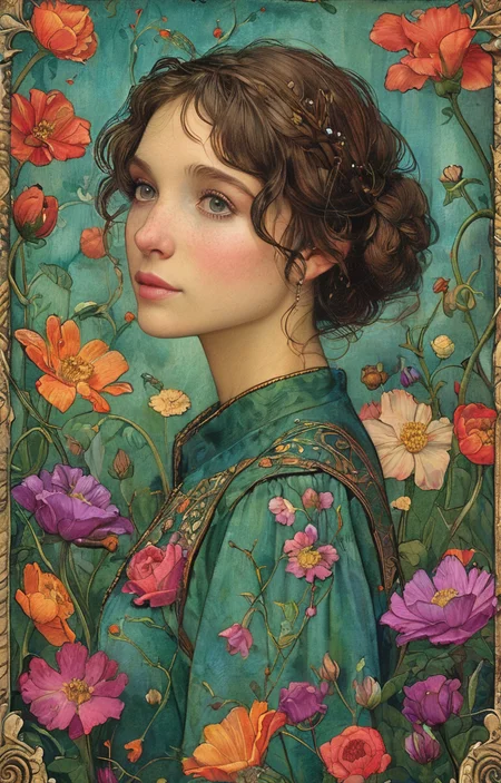 masterpiece,best quality,<lora:tbh144-sdxl:0.7>,patten,computer,flowers,illustration