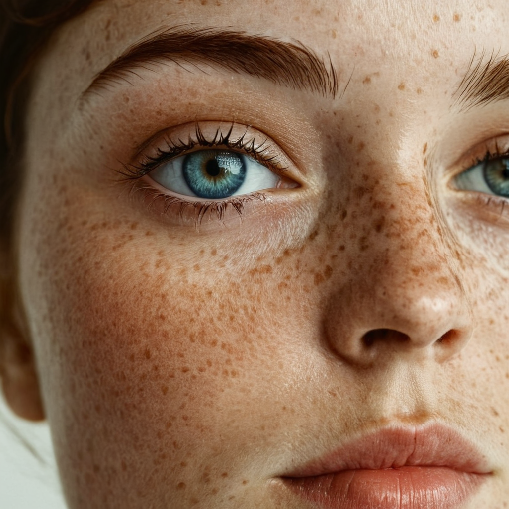 cinematic film still of  <lora:detailed_notrigger:0.3>
<lora:facial expression style v2:0.1>
<lora:perfection style:0.2> perfection style
<lora:TeethXL:0.1>
<lora:detailed:0.1> detailed
 <lora:skin texture style:1>
A cinematic skin texture style still image of a woman with freckles on her face and a white background, detailed skin pore, film still, still photography style, sharp style, detailed style, perfect style, perfection style, Kodak film skin tone style, fujifilm skin tone style, professional photography style, skin textured, skin texture style, 1girl, solo, looking at viewer, short hair, blue eyes, simple background, brown hair, white background, closed mouth, lips, portrait, close-up, freckles, realistic, eyelashes, photorealistic, realistic skin style
, shallow depth of field, vignette, highly detailed, high budget, bokeh, cinemascope, moody, epic, gorgeous, film grain, grainy