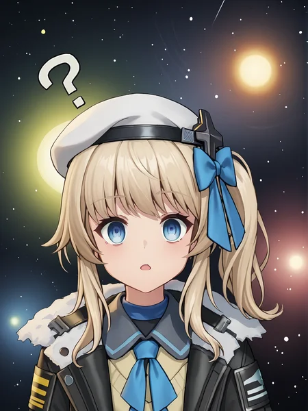 score_7_up, score_6_up, score_5_up, source_anime,
<lora:vepley.pony.v2:0.9>, vepley, aaa, side ponytail, beret, white beret, black jacket, blue ribbon, hair ribbon, open jacket, blue eyes, (empty eyes:1.4), question mark,
<lora:space-cat-ponyxl-lora-nochekaiser:1>, space cat, space cat \(meme\), galaxy, meme, space, galaxy background, universe, nebula, star \(sky\), blank stare, (looking up:1.2), open mouth,
