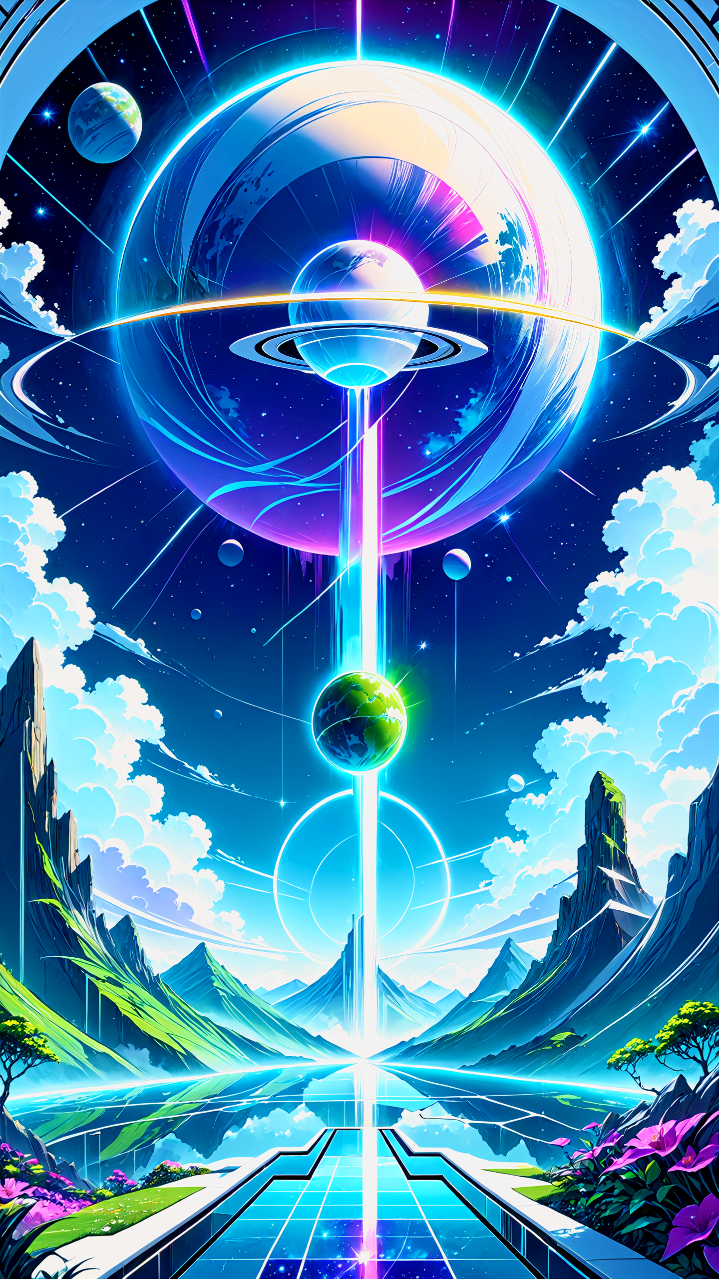 byCharles Schridde, (ivory, Terragen but extremely beautiful:1.4), (Schizowave), (intricate details, masterpiece, best quality:1.4), Futuristic style, sleek, modern, ultramodern, high tech, detailed, looking at viewer, <lora:Schizowave:1>