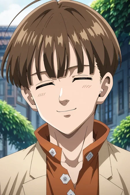score_9, score_8_up, score_7_up, source_anime, rating_safe, intricate details, anime screencap, , official style, looking at viewer, depth of field, 1boy, solo, male focus, <lora:nasiens_nnt_mny_pony:1>, nasiens_nnt_mny, brown hair, brown eyes, short hair, bangs, wide angle, wide shot, cowboy shot, energy plant, dark, ass, (closed eyes:1.2), smile, ,, <lora:sdxl_lightning_8step_lora:1>