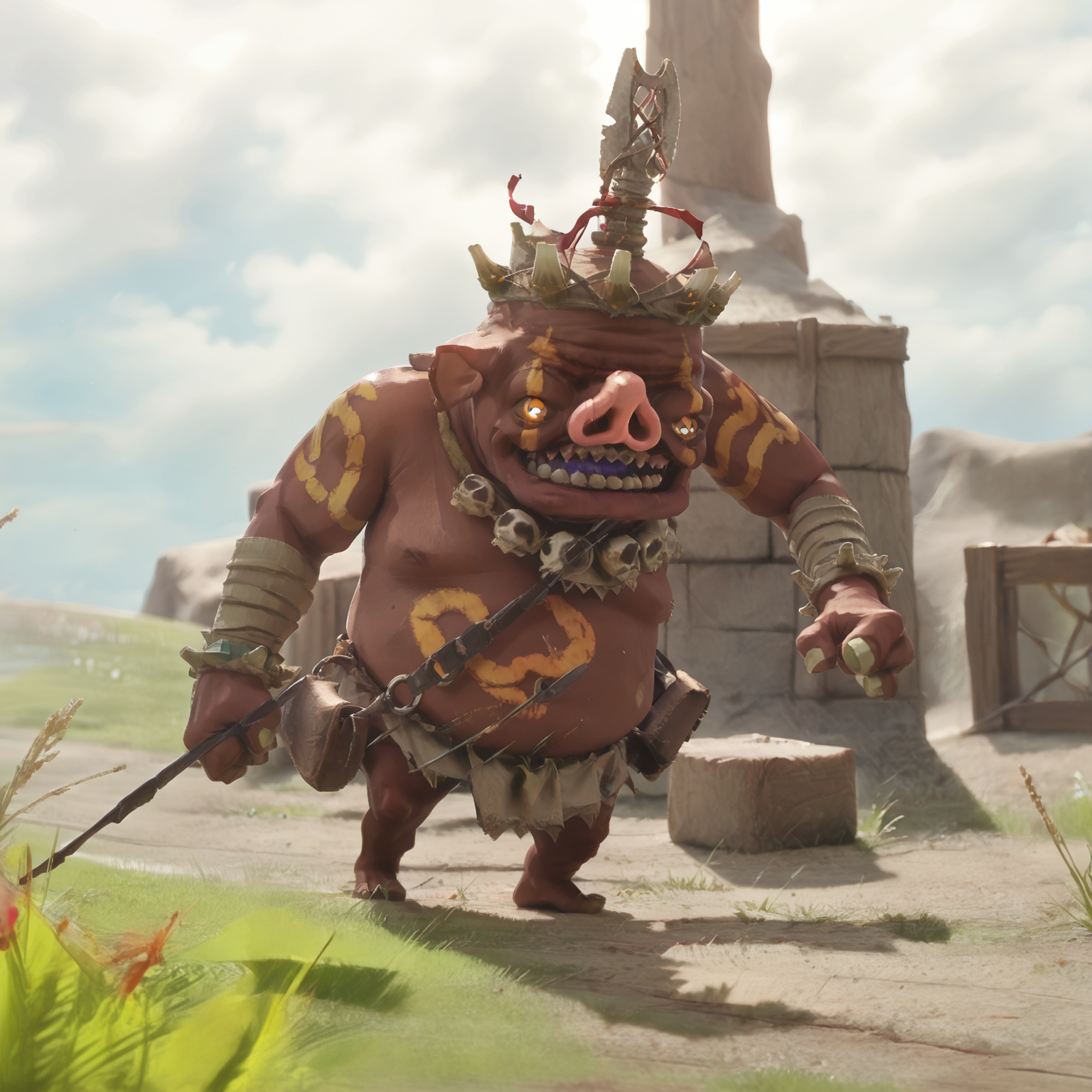 score_9,score_8_up,score_7_up,score_6_up,score_5_up,score_4_up,rating_safe,boss_bokoblin,outdoors,weapon,<lora:boss_bokoblin:1>,