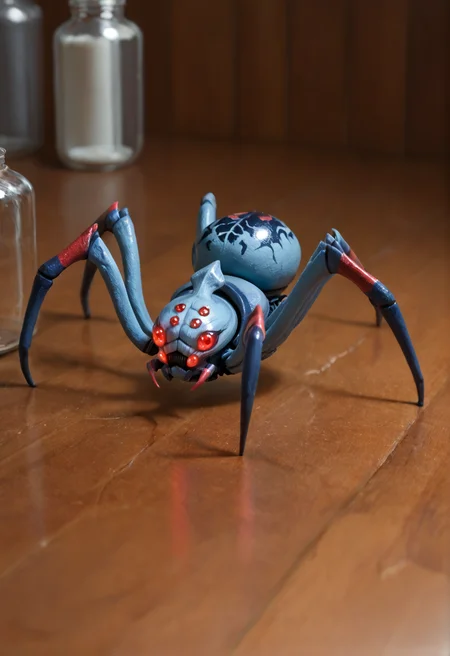no humans, monster,
pokemon (creature), spider,
extra eyes, glowing eyes, red eyes,, <lora:broodmother_spider_v1:1> broodmother_spider_v1,, score_9, score_8_up, score_7_up, score_6_up, derpibooru_p_95, solo
detailed eyes, beautiful, detailed background, perfect eyes,
blur censor, blurry, blurry background, blurry foreground, bokeh, motion blur,
chromatic aberration, depth of field, figure, focused, focus
photography, realistic sun light and shadows, photorealism, UHD --ar 9:16 --style raw --stylize 700
Worm's Eye View shot , , shy , Arms spread wide,, cozy farm set in organized rows of jars and tins evening light