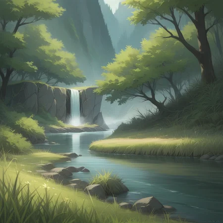 score_9, score_8_up, score_7_up, score_6_up, score_5_up, score_4_up, zPDXL2,source_anime,rating_questionable, <lora:Riverbank:0.8> r1verb4nk, outdoors, river, grass