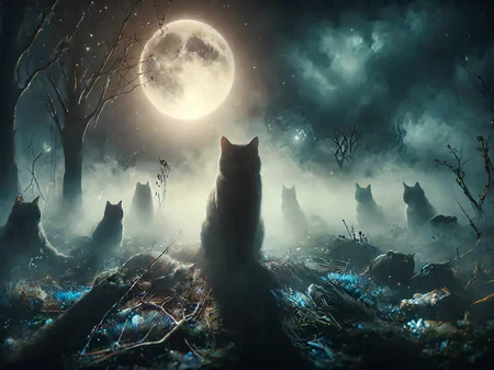 night one thousand catse cats<lora:add-detail-xl:3> > dvr-lnds-sdxl, high quality, 8k, vivid colors dramatic lighting <lora:ral-ertmsphr:1> ral-ertmsphr <lora:dvr-mthng-sdxl:1> dvr-mthng-sdxl