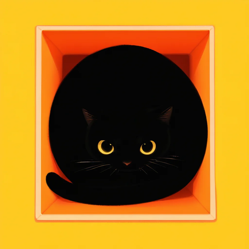 masterpiece, best quality, good quality, very awa, very aesthetic, absurdres, newest, black cat, Box Cat, whiskers, no humans, cat focus, in container, in box, Fill the box, looking at viewer, lying, From Above, Surreal, haiz_ai, no lineart,no outline, <lora:NOOB_vp1_detailer_by_volnovik_v1:0.3> <lora:noobai_ep11_stabilizer_v0.138_fp16:0.3> <lora:ponyv6_noobV1_2_adamW-000017:0.7> <lora:haiz_ai_illu:0.7>
