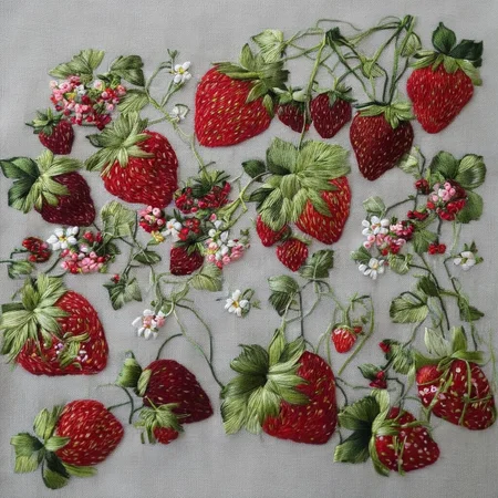 <lora:SDXL_embroidery_Sa_May_V8:1> embroidery, strawberries