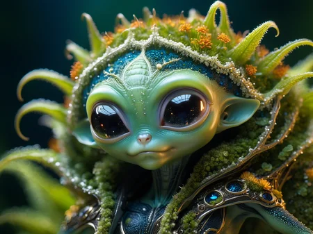 Cute creature from Space. terraforming. Alien Flora, Miki Asai Macro photography, close-up, hyper detailed, trending on artstation, sharp focus, studio photo, intricate details, highly detailed, by greg rutkowski
detailed face, detailed skin
<lora:xl_more_art-full-beta2:1.0>