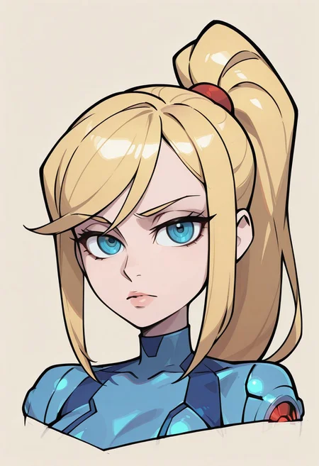 {{masterpiece,best quality,amazing quality,absurdres}}, {{flat shading, cel shading}},
BREAK
1girl, solo, simple background, portrait, upper body, looking at viewer, samus aran