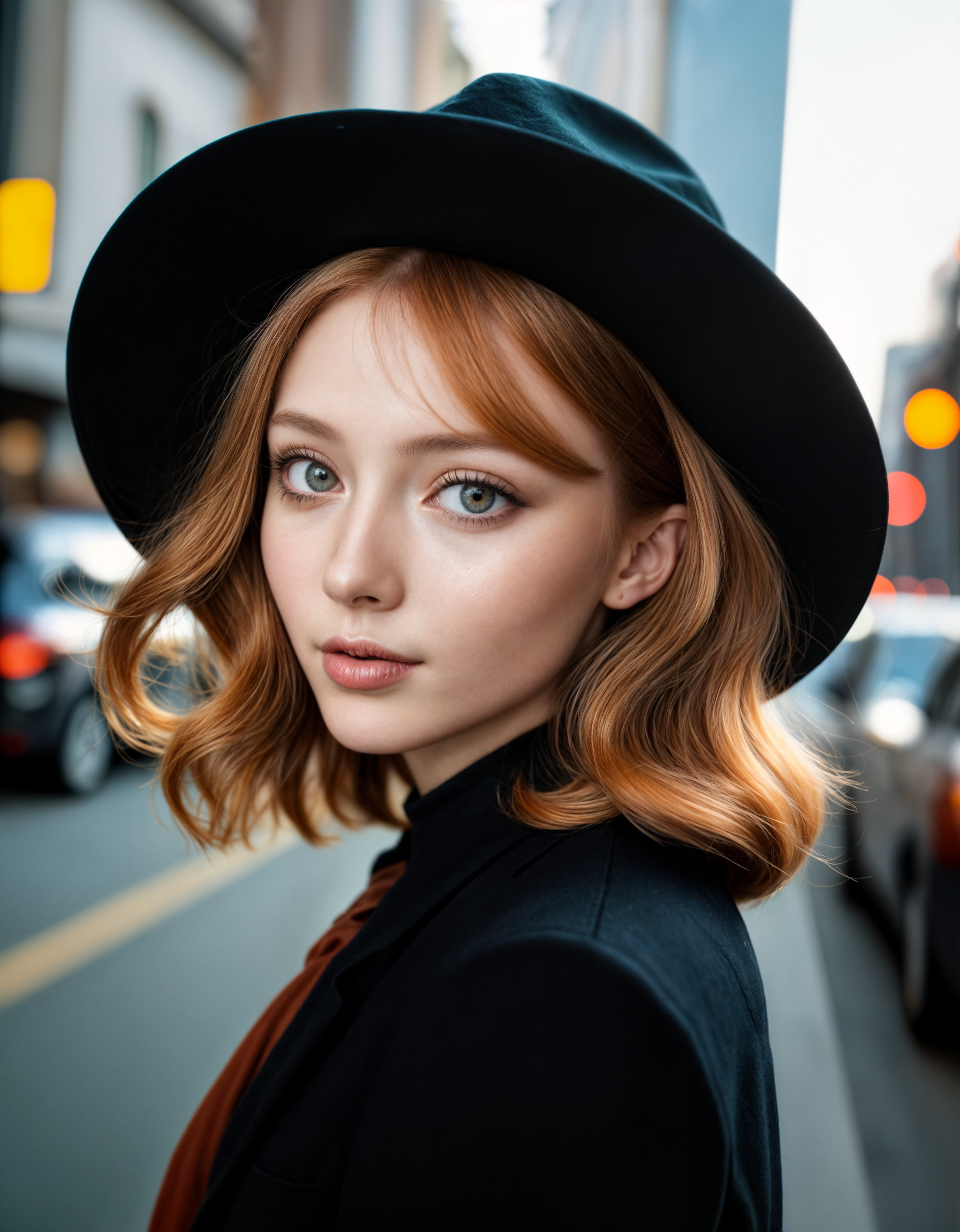 20 year old, blush, exotic, seductive, smirk, fashion, model, fine art photography, iconic, dynamic pose, macro, by Don Lawrence and (Nikolai Lockertsen:0.8) , photograph, (Aunt:1.3) , Fantasy, in awe, in Fluffy Dark Hat, Ginger hair styled as The comb-over fade, the Aunt has a Sharingan Eyes, Very wide view, Masterpiece, elegant, Private Press, double exposure, Kodak gold 200, Depth of field 270mm, Lomography, Light streaks, gorgeous, elaborate, fertile, great light, stunning, highly enhanced
