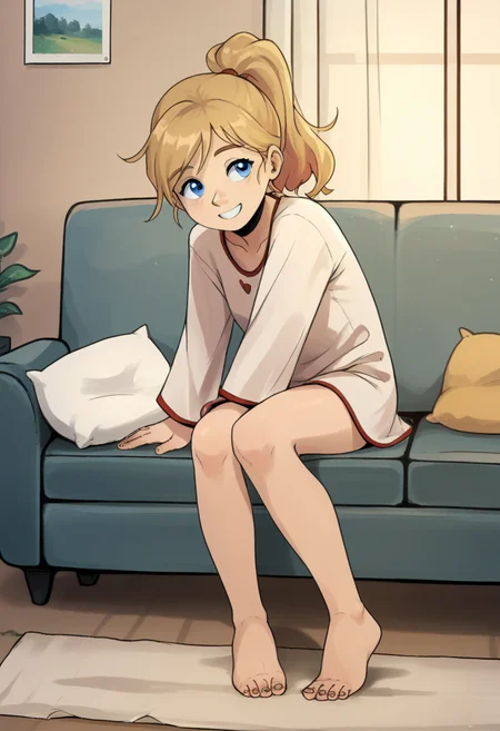 score_9, score_8_up, score_7_up, score_6_up, score_5_up, 1girl, solo, full body,
(source_cartoon),
<lora:Riley Ander (Inside Out) - Gnsisir Style:0.9>
Riley_Ander_Gnsisir, blue eyes, dirty blonde hair, ponytail, smile, happy,
pajamas,
indoors, couch,
<lora:Expressive_H:0.7> Expressiveh,
<lora:add-detail-xl:0.9>
<lora:light:1> neolight