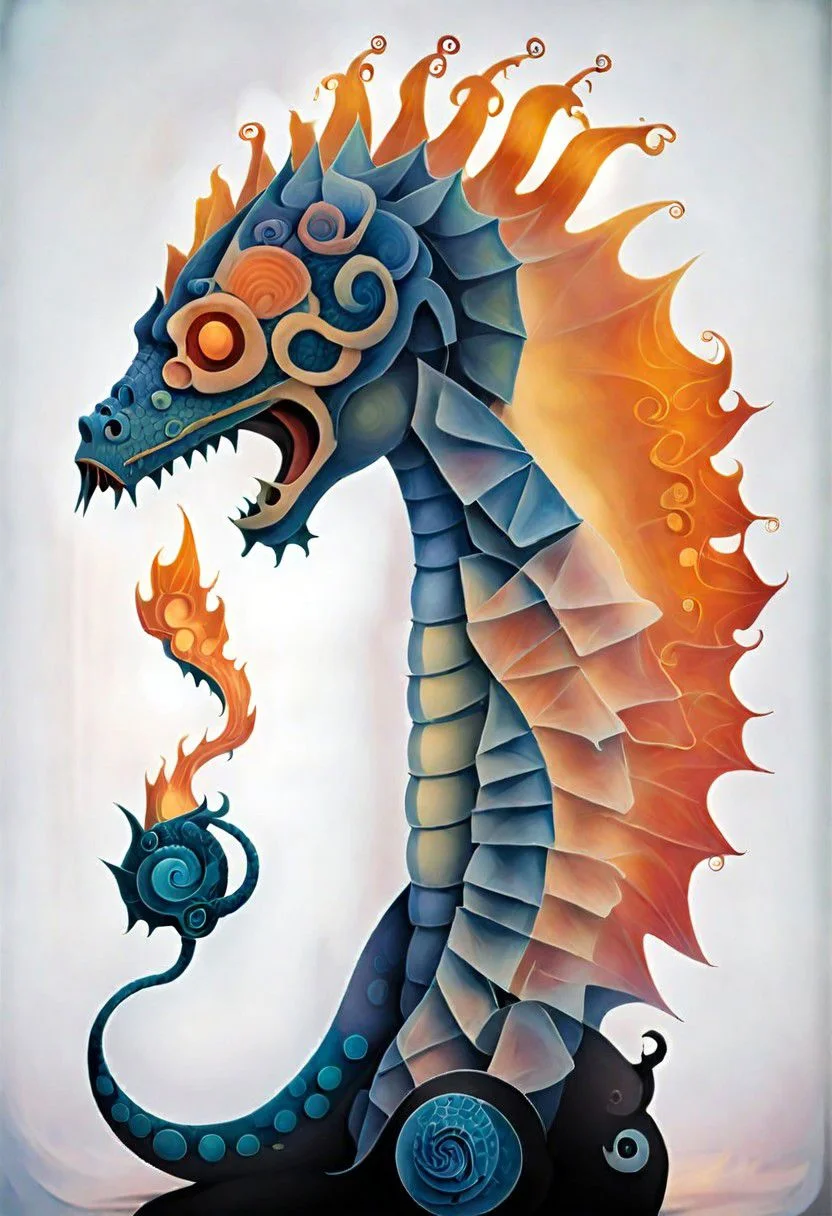 a fire breathing dragon, minimalist