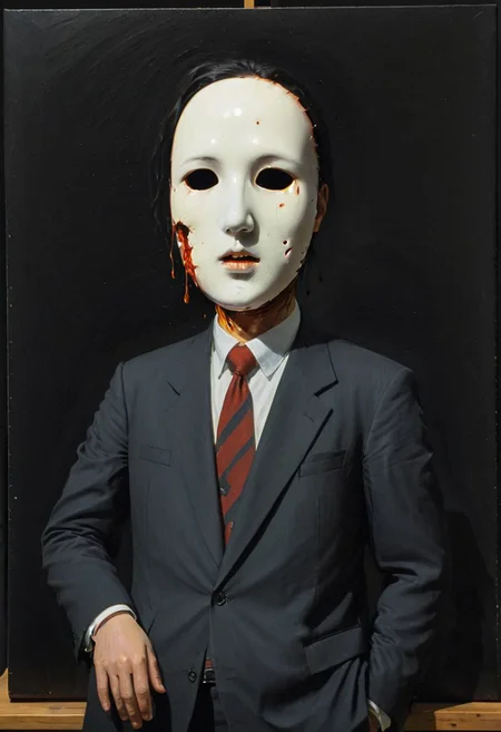 My head is slicing into enigmatic sections, and my primary symptom is that I have no face, but I must see, internationally recognized oil painting by the master, sold at auction for 23 million USD.