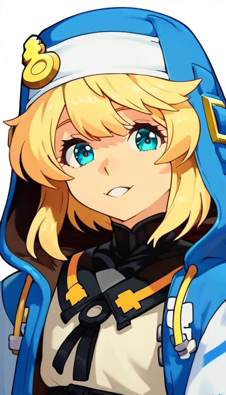 bridget \\(guilty gear\\), 1boy, looking at viewer, score_9, femboy, otoko no ko, jacket, blue eyes, blonde hair, upper body, <lora:SMGold_Style:0.8> <lora:naip33:1>