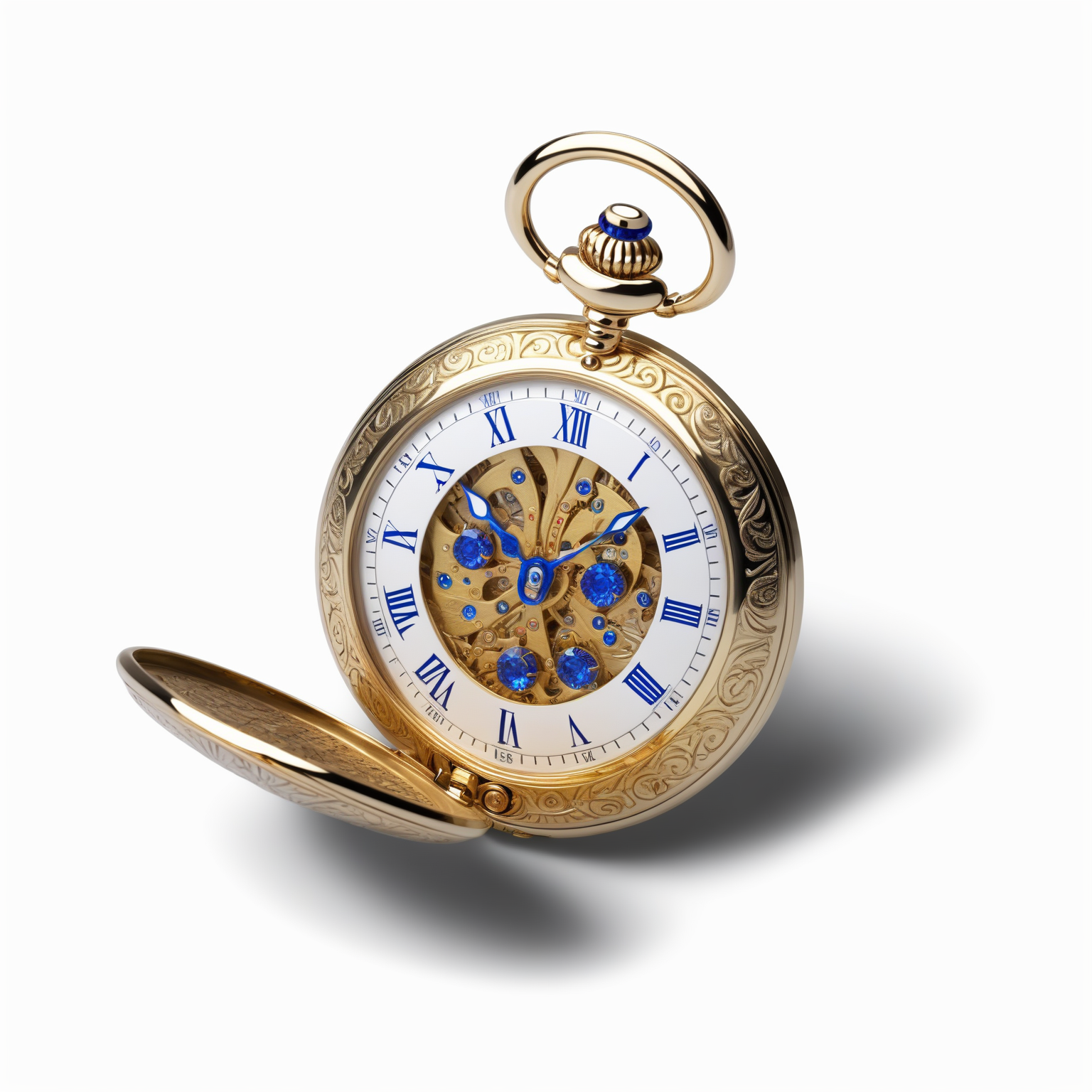 (((masterpiece))),(((best quality))),((ultra-detailed)),solo,isometric,
WAM_bd,solo,
A golden pocket watch, with intricate time symbols engraved on the dial, and a blue sapphire inlaid on the back,,
(white background, simple background:1.5),fantasy art,
 <lora:WAMå»ºç­æ¨¡å:0.8>