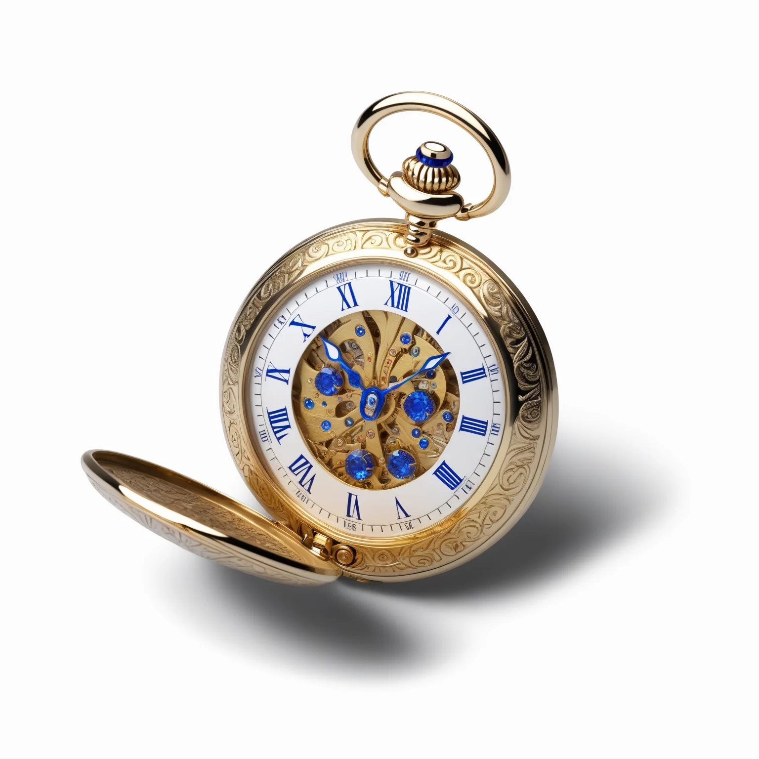 (((masterpiece))),(((best quality))),((ultra-detailed)),solo,isometric,
WAM_bd,solo,
A golden pocket watch, with intricate time symbols engraved on the dial, and a blue sapphire inlaid on the back,,
(white background, simple background:1.5),fantasy art,
 <lora:WAMå»ºç­æ¨¡å:0.8>
