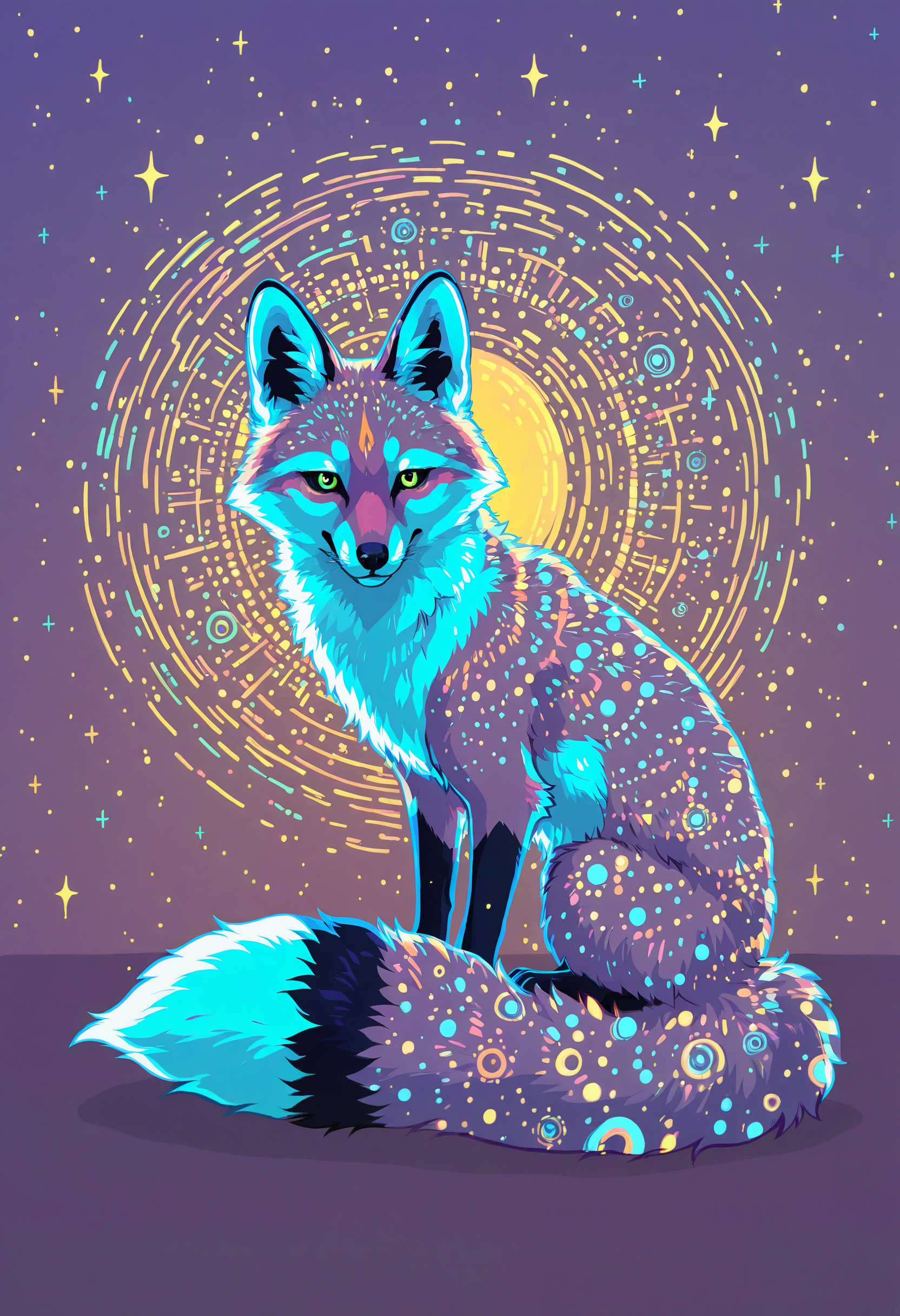 fox, solo,no humans, trippy