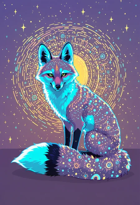 fox, solo,no humans, trippy