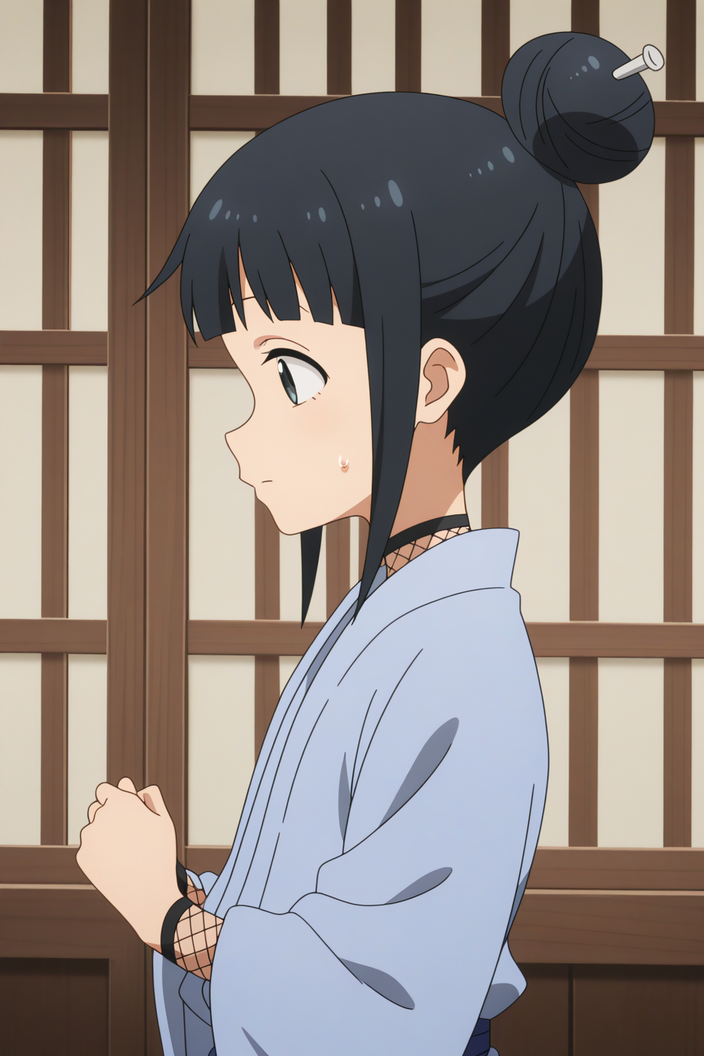 anime coloring, newest, masterpiece, Mokuren, dynamic pose <lora:Kunoichi_Tsubaki_no_Mune_no_Uchi_-_Mokuren_-_illustrious:0.8>