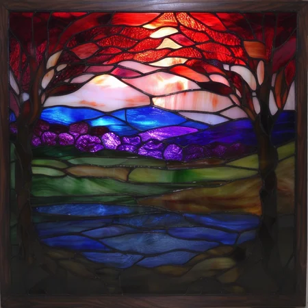 Landscape, ArsMJStyle, Stained Glass,