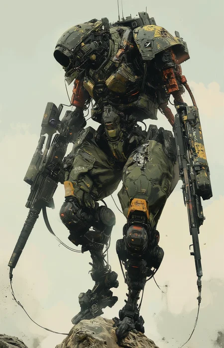 a detailed depiction of a complex mechanical structure resembling a futuristic robot or mech. It is sharp and clear showcasing intricate details of the armor components and design. The medium appears to be digital art possibly concept art <lora:Luminous_Shadowscape:.8> <lora:- Flux1 - the_edgy_mech_V1.0-step00008200:.8>