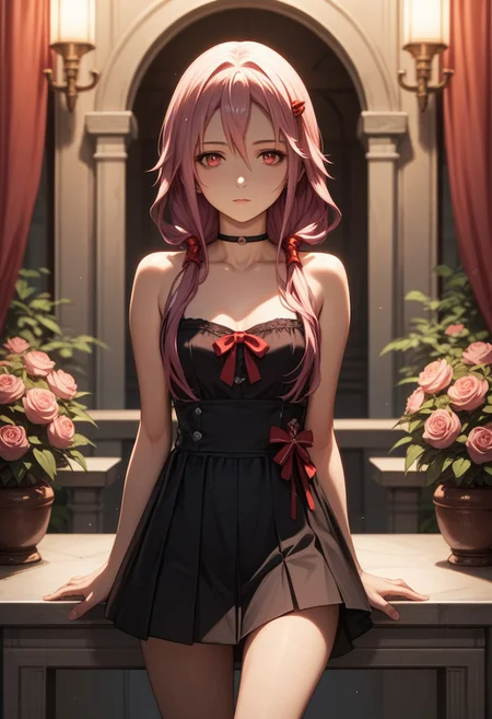 score_9_up, score_8_up, score_7_up, extreamly detailed, beautiful detailed face, complex detailed background, 1girl, BREAK,
INORI YUZURIHA, short white student uniform, black skirt
