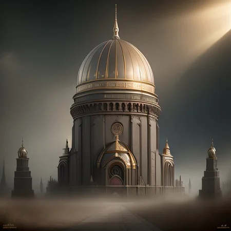 realistic analog photo, award winning photo, vary wide shot of authoritarian Cement witow, (Military watchtower (inside a dome):1.3), forcefield, monumental architecture, building, scenery, path, nature, outdoors, RAW, highres, 8k, uhd, High Dynamic Range, tonemapping, crisp details,