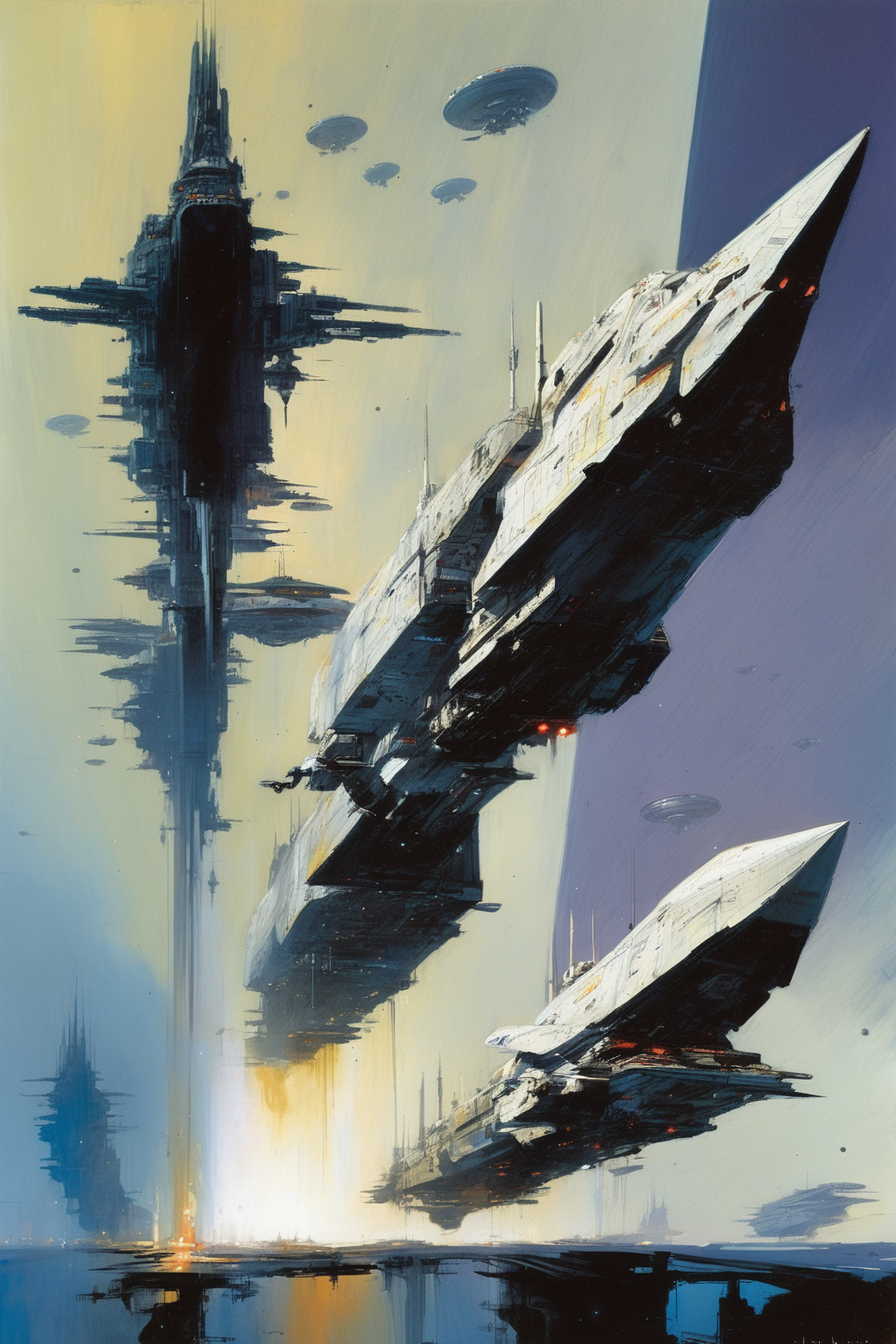 John Harris Style - john berkey spaceships going warp