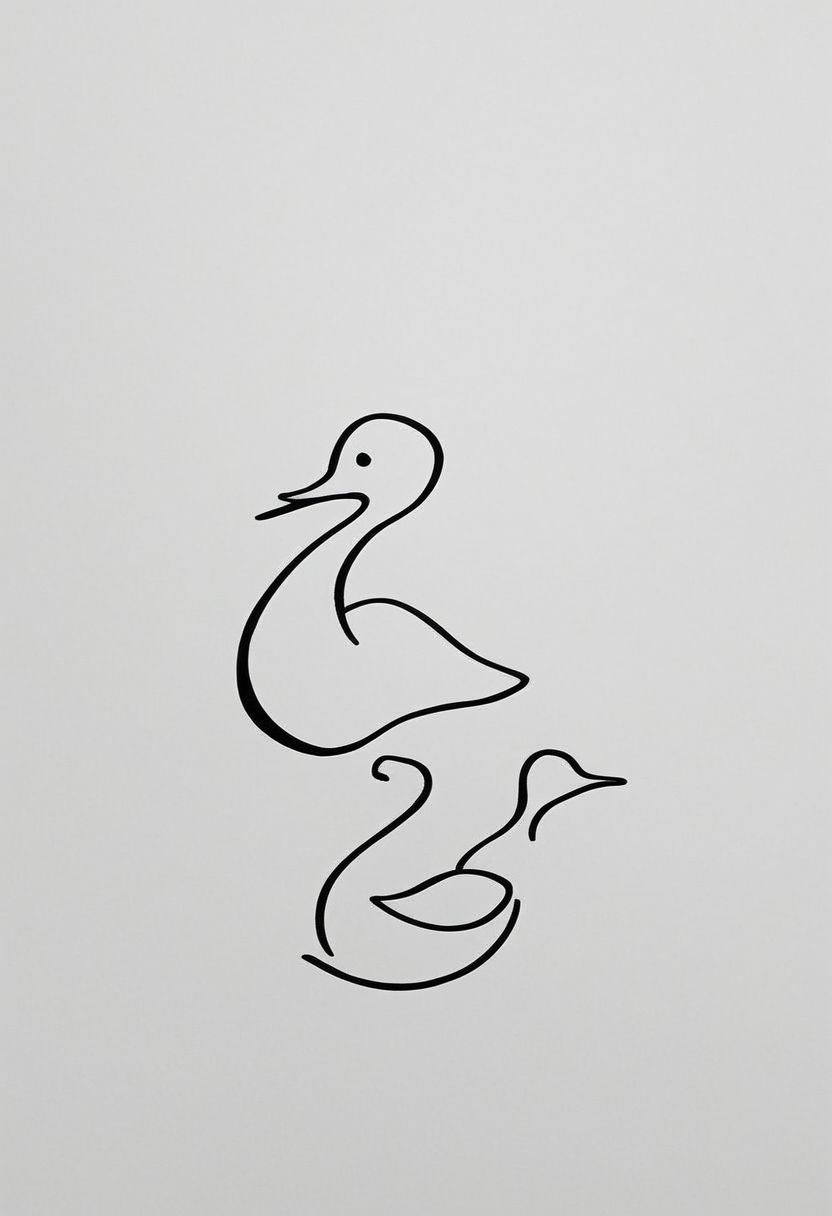 score_9, minimalism, greyscale, drawing of a goose, Stylized