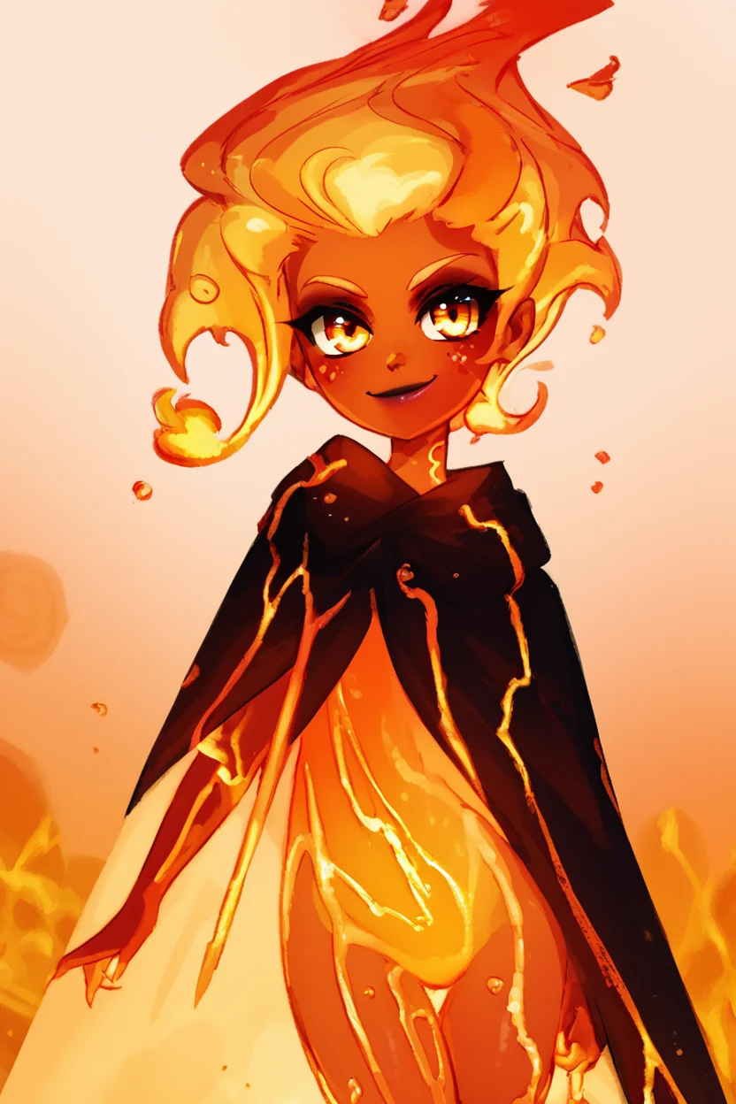 score_9, score_8_up, score_8, BREAK, , zzLavaGirl, black scales, colored skin, monster girl, orange skin, fire, fiery hair, red skin, molten rock, red hair, <lora:Lava_Girl_PDXL:1.0>, , BREAK, smile, closed mouth, looking at viewer, cowboy shot, ,,, embedding:zPDXL, Expressiveh, ,,, <lora:MantisStyle_PDXL_v2:0.8>, <lora:SDXLFaeTastic2400:0.5>, <lora:Expressive_H-000001:0.4>,