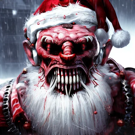 Santa Christmas, photo, 8k, hyper detailed, art by DavesHorror