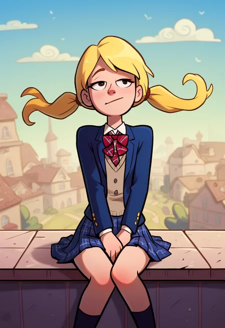 score_9, score_8_up, score_7_up, score_6_up, score_5_up, 1girl, solo,
masterpiece, best quality, absurdes,
<lora:Mean Girl Stole My Work - Instant Karma (Storybooth) (Pony):0.8>
MeanGirl_InstantKarma_Storybooth, blonde hair, pigtails, twintails, long hair,
school uniform, blazer, skirt, facing viewer, sitting,
detailed background, outdoors,
<lora:Expressive_H:0.7> Expressiveh,
<lora:add-detail-xl:0.9>